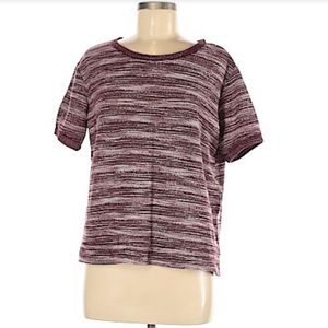 AB STUDIO STRIPED SCOOP NECK SWEATER W/ CAMISOLE